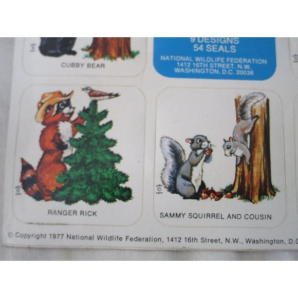 Ranger Rick and Friends 32 Stickers 1977 National Wildlife Federation Bowed GUC - Picture 3 of 15